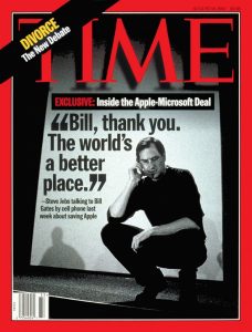 18 Ağustos 1997 Time Dergisi. Steve Jobs, Gates’e Teşekkür Ediyor!